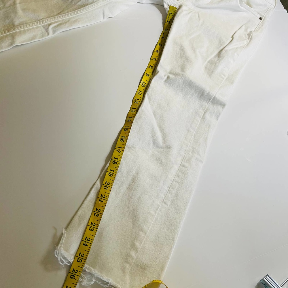 Everlane Crop Kick Flare Raw Hem Jeans White 27 - Picture 9 of 10